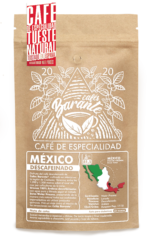MEXICO PICO DE ORIZABA DESCAFEINADO SWISS 250G GRANO